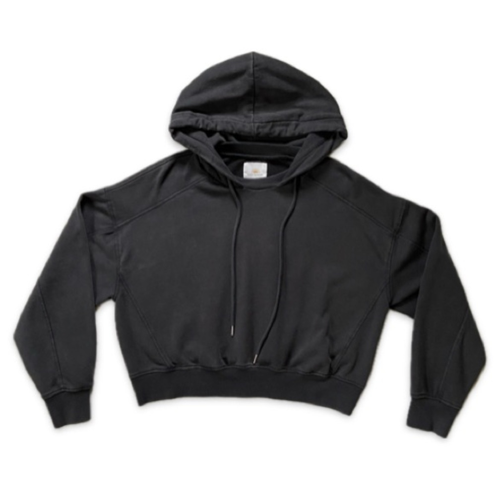 Lazy Sunday Dark Gray Cropped Hooded Sweatshirt
